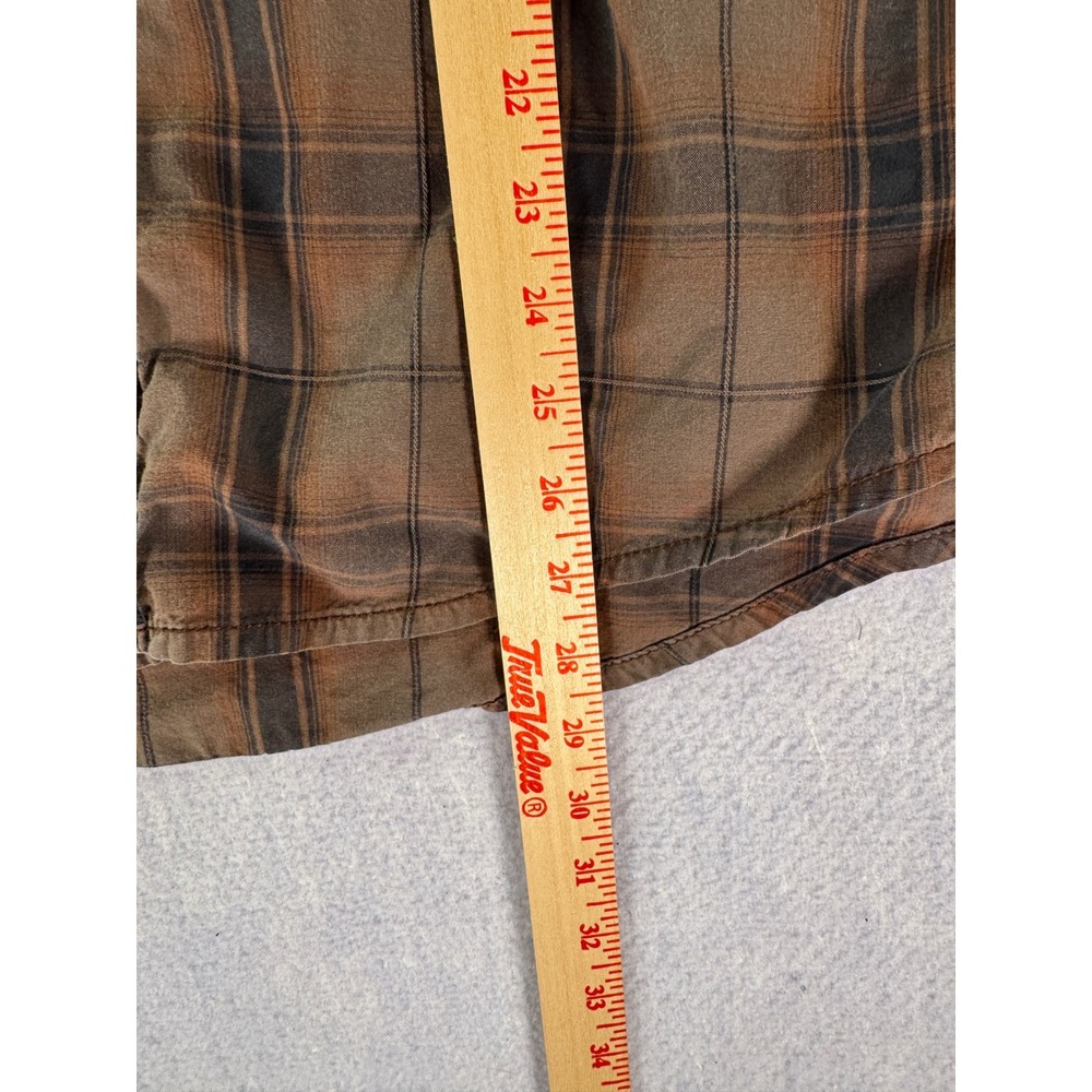Rock 47 by Wrangler Mens Brown Plaid Western Snap Embroidered Shirt Large - Picture 6 of 7
